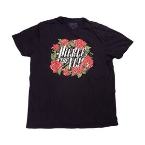 Pierce The Veil Band Tee Womens XL Black Excellent Rose Graphic Fearless Records